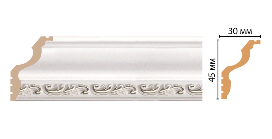 Плинтус потолочный DECOMASTER 148B-60 ДМ (45*30*2400 мм)