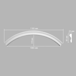 Радиус [1/4 круга] DECOMASTER 897174-150 (Rнар. 835 | Rвн. 750мм)